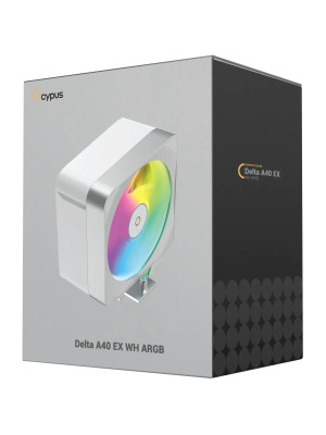 ����� ��� ���������� Ocypus Delta A40 EX WH ARGB (200W, 4-pin PWM, 157mm, Al/Cu, 4x6mm, ARGB, 1x120mm, 60CFM, 31dBA, 1600RPM, S: 1851/1700/1200/115X, AM5/AM4, white)