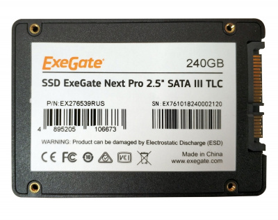 SSD ���� EXEGATE 2.5" Next Pro 240 �� SATA III TLC 3D NAND (EX276539RUS) oem