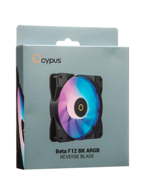 ����� ��� ������� Ocypus Beta F12 BK ARGB REVERSE BLADE (120x120x25mm, 4-pin PWM, ARGB, 56.5CFM, 29dBA, 1600RPM, Black)