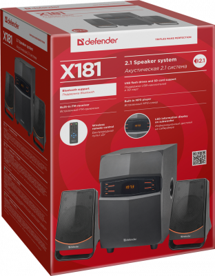  DEFENDER X181 2.1 ,18, BT/FM/MP3/SD/USB/LED/RC