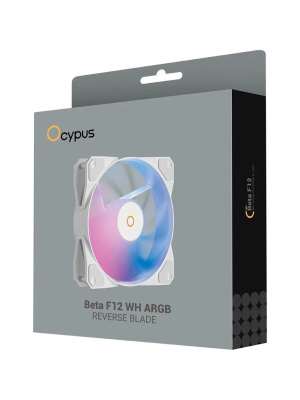 ���������� ��� ������� Ocypus Beta F12 WH ARGB REVERSE BLADE, 120x120x25mm, 4-PIN PWM, 800-1600 RPM, 29 DBA MAX, HYDRO BEARING
