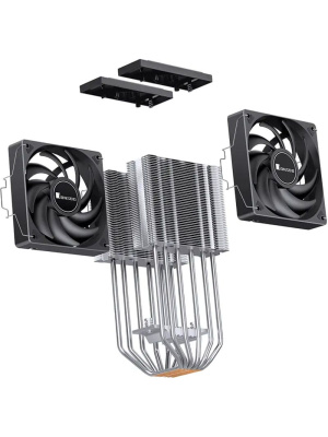 ����� JONSBO CR-3000E LGA1700/1200/115X/AM5/AM4 (TDP 260W, PWM, 2 x 120mm Black Fan, 7 �������� ������, 4-pin) Retail