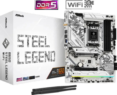 ����������� ����� ASRock B650 Steel Legend WiFi, Socket AM5, AMD B650, ATX, Ret