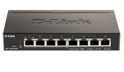 ���������� D-Link DGS-1100-08PV2 DGS-1100-08PV2/A3A (L2) 8x1����/� 8PoE 64W �������������