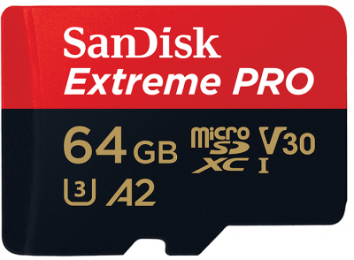 ����� ������ micro SDXC 64Gb Sandisk Extreme Pro UHS-I U3 V30 A2 + ADP (170/90 MB/s)