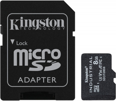 ����� ������ 8Gb MicroSD Kingston + SD ������� (SDCIT2/8GB) ����� ������, microSDHC, 8 ��, A1, V30, ������� �� SD