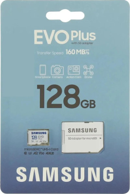 ���� ����� microSDXC 128GB Samsung MB-MC128SA/EU EVO Plus + adapter