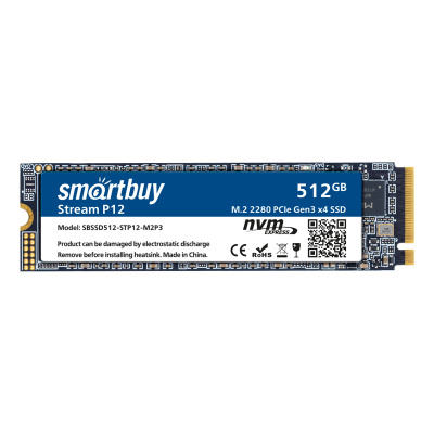 ������������� ���������� (SSD) SmartBuy 512Gb Stream P12, 2280, PCI-E, NVMe (SBSSD512-STP12-M2P3) Retail