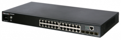 ���������� 24-Port 10/100/1000Base-T + 4 Gigabit Ethernet SFP, fan-less design L2+ Gigabit Ethernet Switch Edge-corE 4