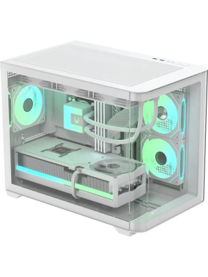 ������ Formula V Line Crystal U2M Floe White, MATX, TYPE-C*1, USB3.0*1, Curved Glass, SIDE 2x FLOE ARGB, REAR 1x FLOE ARGB