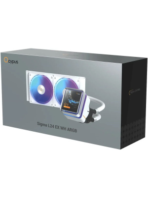 ��� Ocypus Sigma L24 EX WH ARGB, 240mm, LCD Pump 3.95" IPS, 2x120mm ARGB fans, LGA115X/1200/1700/18XX, AM4/AM5