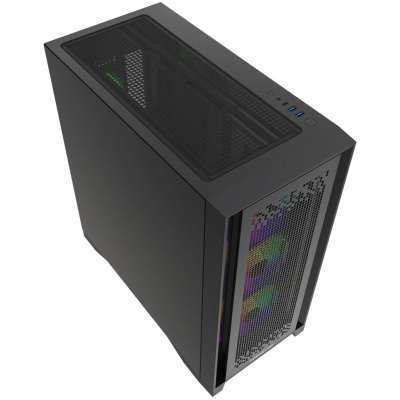 ������ Powercase ByteFlow Pro CP ARGB, Black, Non Window, Type-C, 4x 140mm ARGB PWM fans, ������, E-ATX  (CH9CLPB-A4)