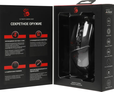���� A4Tech Bloody W65 Max Mini ������ ���������� 12000dpi USB 9but (W65 MAX MINI STONE BLACK)