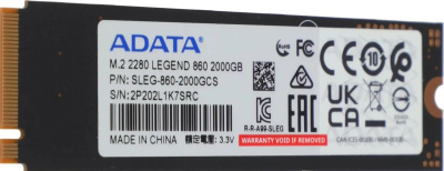 ���������� SSD A-Data PCIe 4.0 x4 2TB SLEG-860-2000GCS Legend 860 M.2 2280