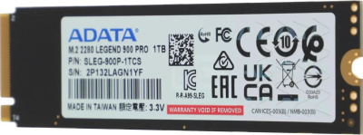 ���������� SSD A-Data PCIe 4.0 x4 1TB SLEG-900P-1TCS Legend 900 Pro M.2 2280