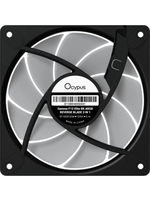 ���������� ��� ������� Ocypus Gamma F12 Elite BK ARGB REVERSE BLADE, 120x120x25mm, 4-PIN PWM, 600-1800 RPM, 26 DBA MAX, HYDRO BEARING