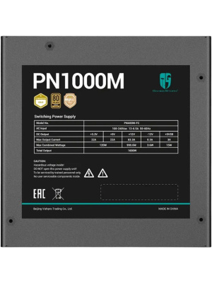 ���� ������� Deepcool GAMERSTORM PN1000M (ATX 3.1, 1000W, Full Cable Management, PWM 120mm fan, Active PFC, 80+ GOLD, Gen5 PCIe) RET