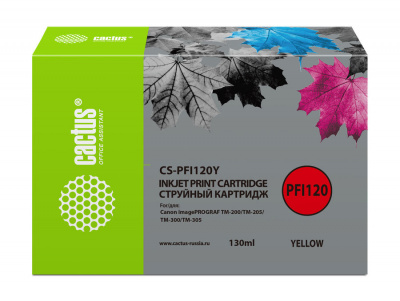 �������� �������� Cactus CS-PFI120Y ������ (130��) ��� Canon imagePROGRAF TM-200/TM-205/TM-300/TM-305