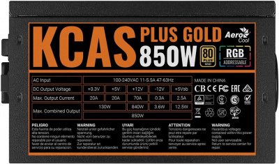   850W AeroCool KCAS PLUS Gold 850W