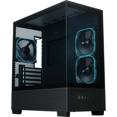 ������ XASTRA Q500M 3ARGB-FG-C10-UC Black mATX/Aquarium/Screewless/ 3x120mm ARGB PWM FG fans/Argb+PWM HUB 10port/ Type-C/ Q500M-3FG12A-C10-UC