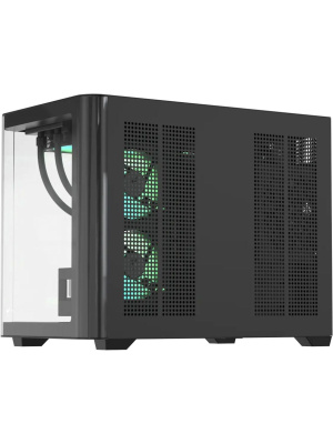 ������ Formula V Line Crystal U2M Floe Black, MATX, TYPE-C*1, USB3.0*1, Curved Glass, SIDE 2x FLOE ARGB, REAR 1x FLOE ARGB