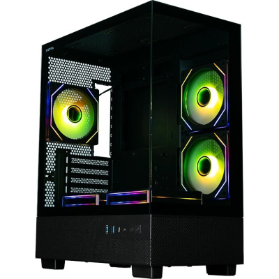 ������ XASTRA Q400M 5ARGB-C6-UC Black mATX/Aquarium/Screewless/ 5x120mm ARGB PWM FM fans/Argb+PWM HUB 6port/ Type-C/ Q400M-5FM12A-C6-UC