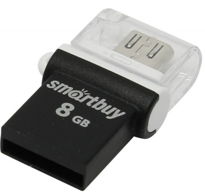 USB Flash ���������� 8Gb Smartbuy OTG POKO series Black (SB8GBPO-K)