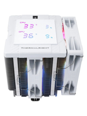 ����� ��� ���������� Thermalright Peerless Assassin 120 Digital White ARGB (4-pin PWM, LED temp., 162mm, Ni/Cu, 6x6mm, ARGB, 2x120mm, 88.89CFM, 25.6dBA, 1850RPM, S: 1851, 1700, 1200, 115X, AM5, AM4, white)