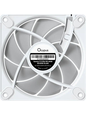 �������� ������������ (3 ��) Ocypus Gamma F12 Elite WH ARGB REVERSE BLADE 3 IN 1, 120x120x25mm, 4-PIN PWM, 600-1800 RPM, 26 DBA MAX, HYDRO BEARING