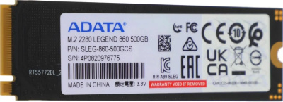 ���������� SSD A-Data PCIe 4.0 x4 500GB SLEG-860-500GCS Legend 860 M.2 2280