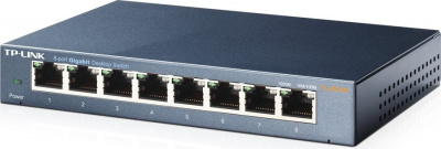 TP-LINK ���������� TL-SG108 ���������� ����������, 8 ������ RJ45 10/100/1000 ����/�, ������������� ������.