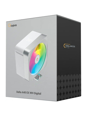 ����� ��� ���������� Ocypus Delta A40 EX WH Digital (200W, 4-pin PWM, LED temp., 157mm, Al/Cu, 4x6mm, ARGB, 1x120mm, 60CFM, 31dBA, 1600RPM, S:1851/1700/1200/115X, AM5/AM4, white)
