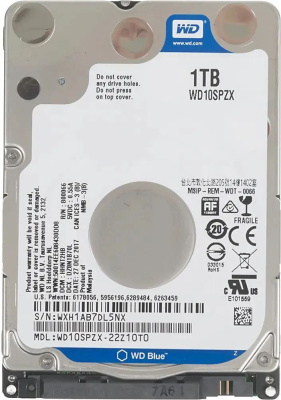 ������� ���� HDD WD SATA3 1TB 2.5"" Blue 5400 RPM (WD10SPZX-08Z10T2)