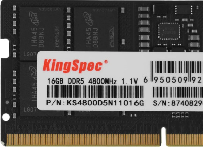 ������ DDR5 16GB 4800MHz Kingspec KS4800D5N11016G RTL PC5-38400 CL40 SO-DIMM 288-pin 1.1� single rank Ret