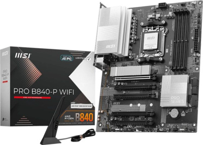 ����������� ����� MSI PRO B840-P WIFI, SocketAM5, AMD B840, ATX, Ret