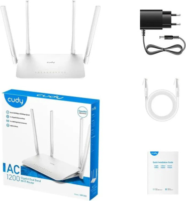 Wi-Fi ������ CUDY WR1300, Wi-Fi 5, AC1200, 2.4/5���, �����