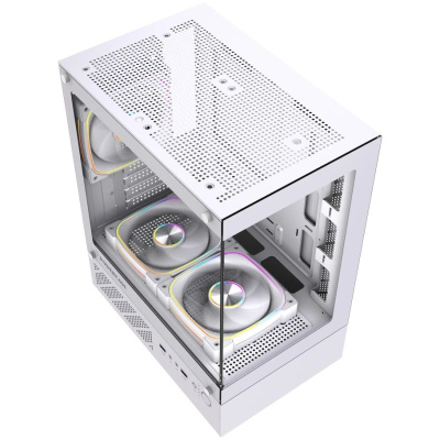 ������ Powercase Vision Micro M1 ARGB, Tempered Glass, 3x 120mm ARGB fans, �����, mATX  (CVMM1W-A3)