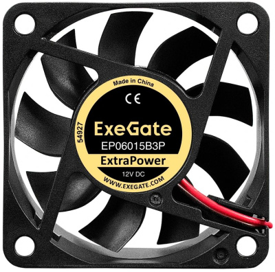 Exegate EX297032RUS ���������� 12� DC ExeGate ExtraPower EP06015B3P (60x60x15 ��, 2-Ball (������� ���������������), 3pin, 5000RPM, 34dBA)