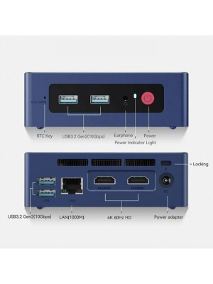 ����-�� Beelink MINI S13-LP, Intel N150/12 �� DDR4/512 �� SSD/Intel UHD Graphics/��� ��, ����� (BL/MINI S13-LP/N150/12G/512G/2.5G*1/Navy)