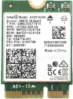 Bluetooth+Wi-Fi ������� Intel AX201.NGWG.NV