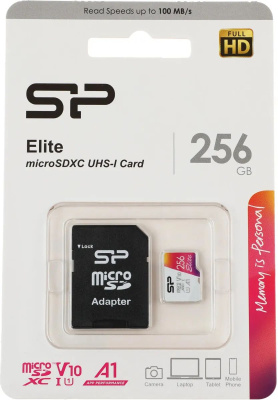 ����� ������ 256Gb MicroSD Silicon Power Elite + SD ������� (SP256GBSTXBV1V20SP)