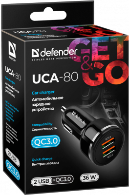 Defender   UCA-80 2xUSB QC3.0, 36W (83832)