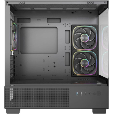 ������ Powercase Vision Micro S3B, Tempered Glass, Type-C, 3x 120mm ARGB PWM Fan, ������, mATX  (CVMMSB-A3)