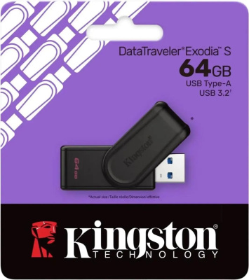 ���� ���� Kingston 64GB DataTraveler Exodia S DTXS/64GB USB3.2 Gen1 ������