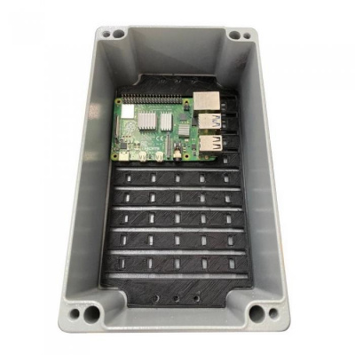 ������ ACD XG387 Metal case IP65, 200*120*80mm, �������������, 3 ��������� (28 + 28 + 23��) � ���������� ����������, ���� �����������, ��������� � Raspberry Pi 3B, 3B+, 4, Orange Pi