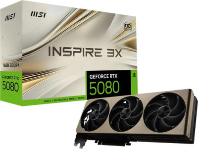���������� MSI NVIDIA GeForce RTX 5080 OC 16Gb GDDR7 (RTX 5080 16G INSPIRE 3X OC) RTL