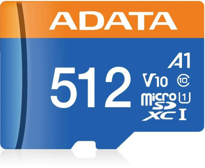 ���� ����� microSDXC 512GB A-Data AUSDX512GUICL10A1-RA1 Premier Pro + adapter