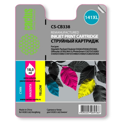 �������� �������� Cactus CS-CB338 �141XL ������������ ��� HP DJ D4263/D4363/D5360/DJ J5783/J6413