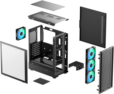 ������ �� Deepcool CC550 4F, ��� ��, Midi-Tower, ������ (R-CC550BKANA4-G)