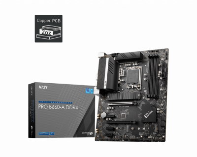   MSI PRO B660-A DDR4 Socket 1700, Intel B660, 4xDDR4, ATX